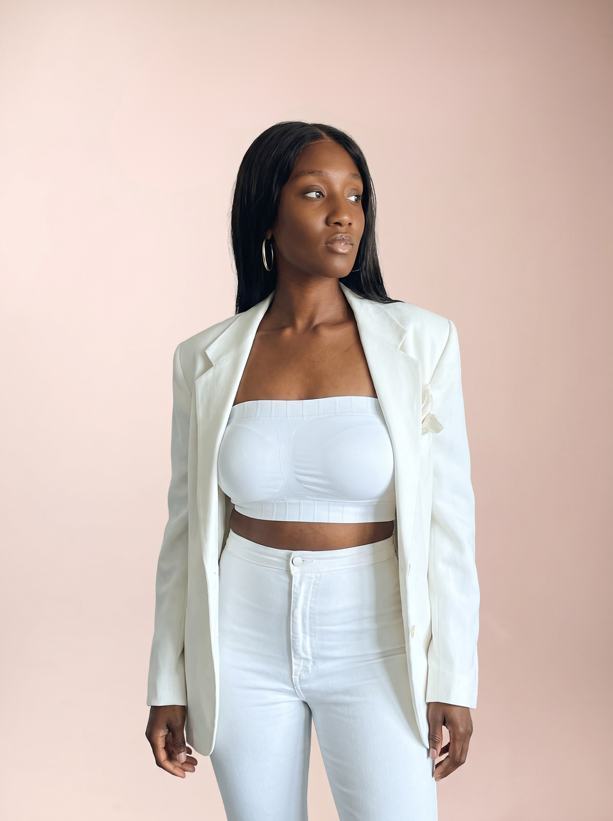 A Leveawear wireless bra with a tape measure around the fullest part of the cups