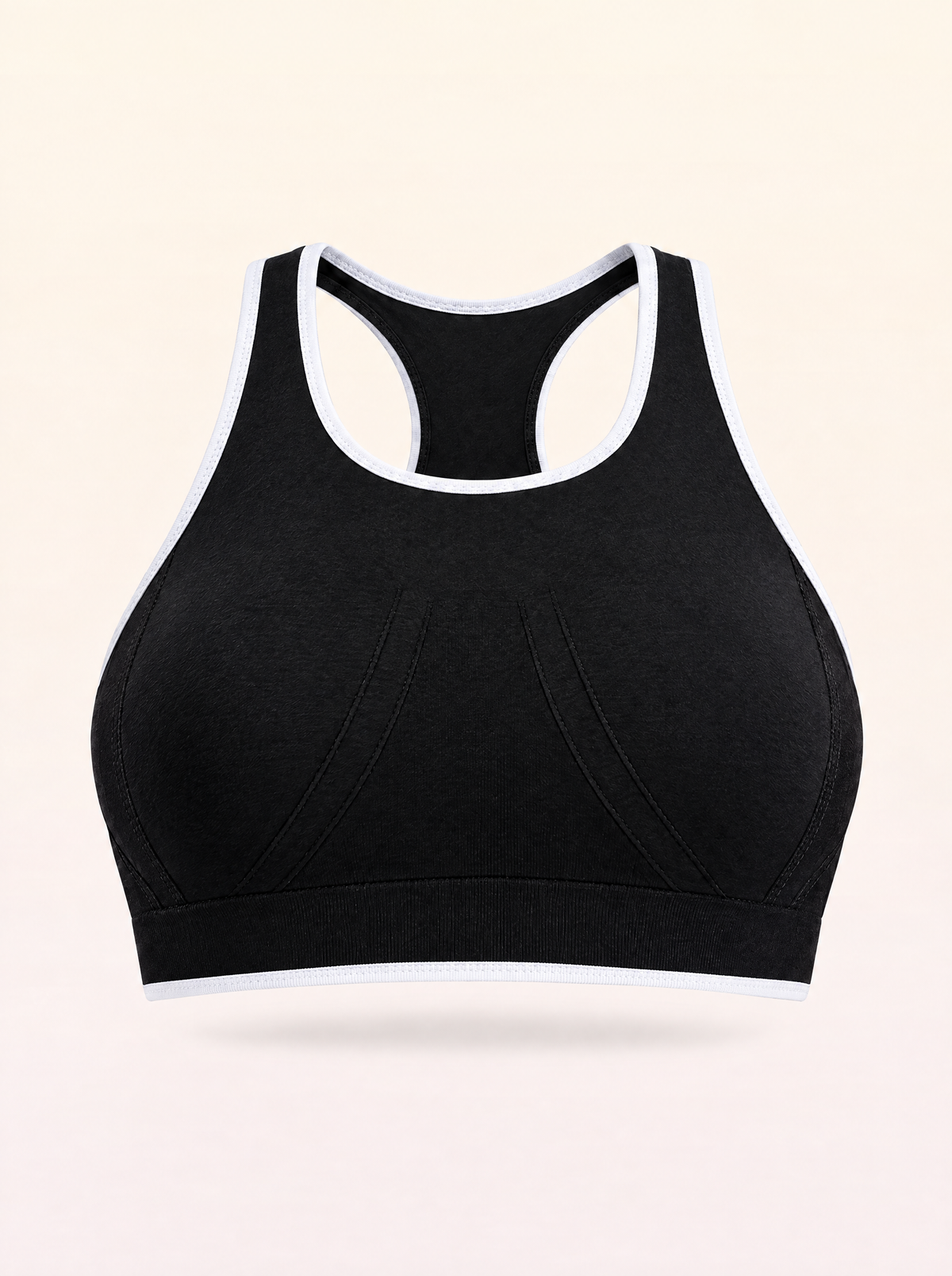 Sports Bra - Black / White Trim
